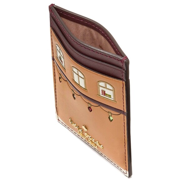 New Kate Spade Oh What Fun Gingerbread House Small Slim Cardholder Multi - Picture 2 of 3